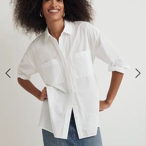 Madewell Oversized Straight Hem Shirt in Signature Poplin